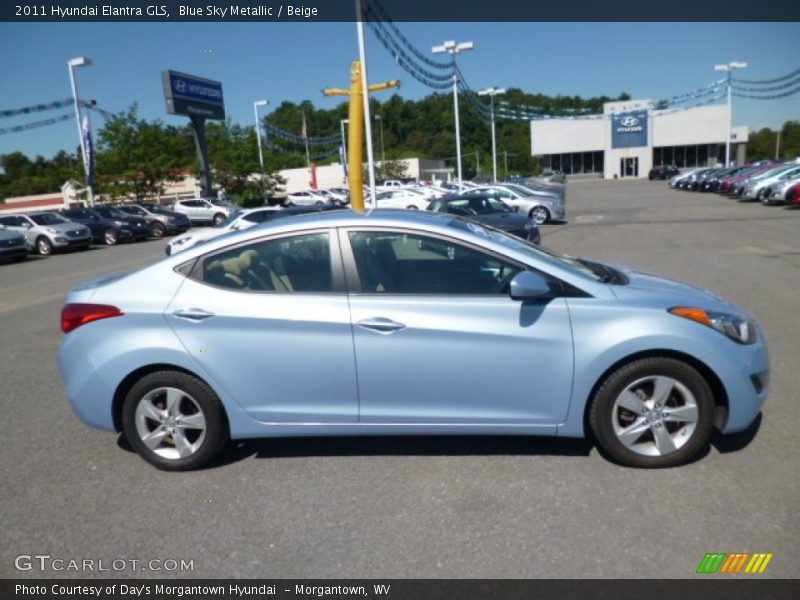 Blue Sky Metallic / Beige 2011 Hyundai Elantra GLS