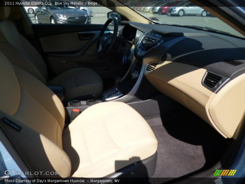Blue Sky Metallic / Beige 2011 Hyundai Elantra GLS