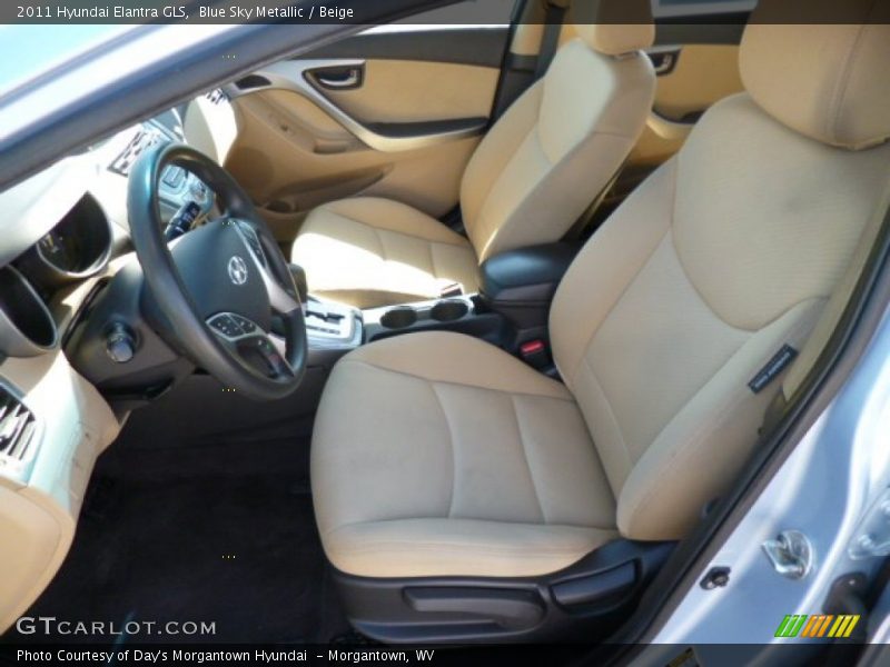 Blue Sky Metallic / Beige 2011 Hyundai Elantra GLS