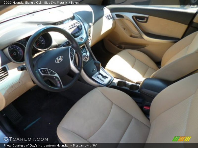 Blue Sky Metallic / Beige 2011 Hyundai Elantra GLS