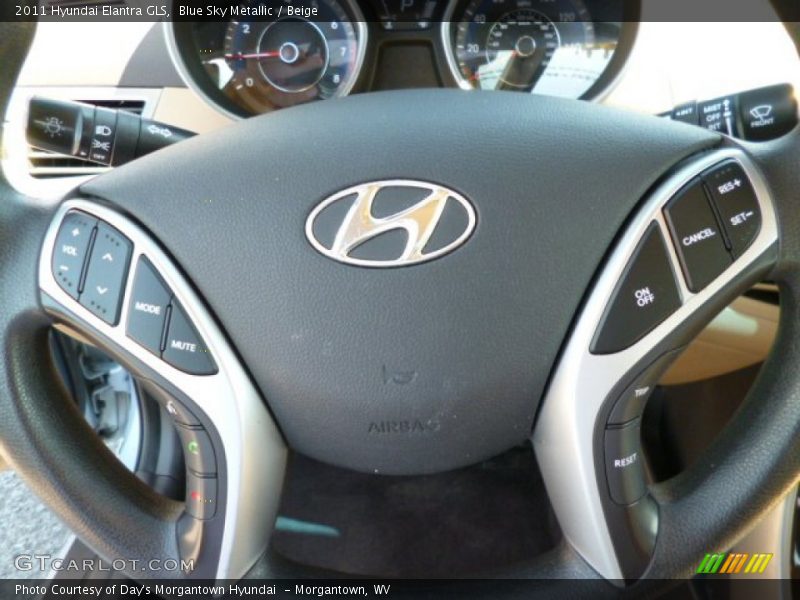 Blue Sky Metallic / Beige 2011 Hyundai Elantra GLS