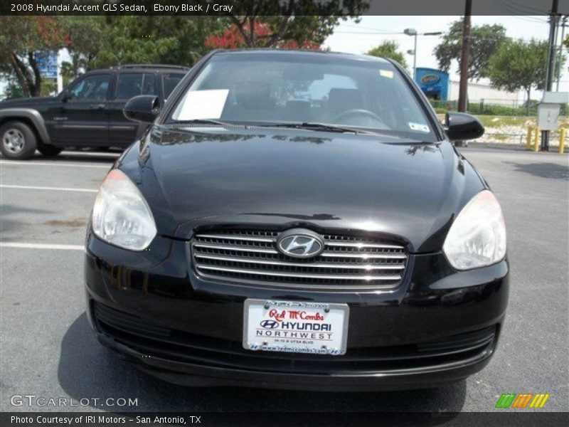 Ebony Black / Gray 2008 Hyundai Accent GLS Sedan