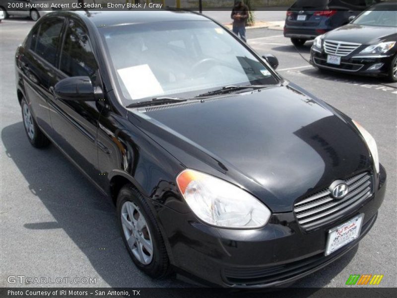 Ebony Black / Gray 2008 Hyundai Accent GLS Sedan