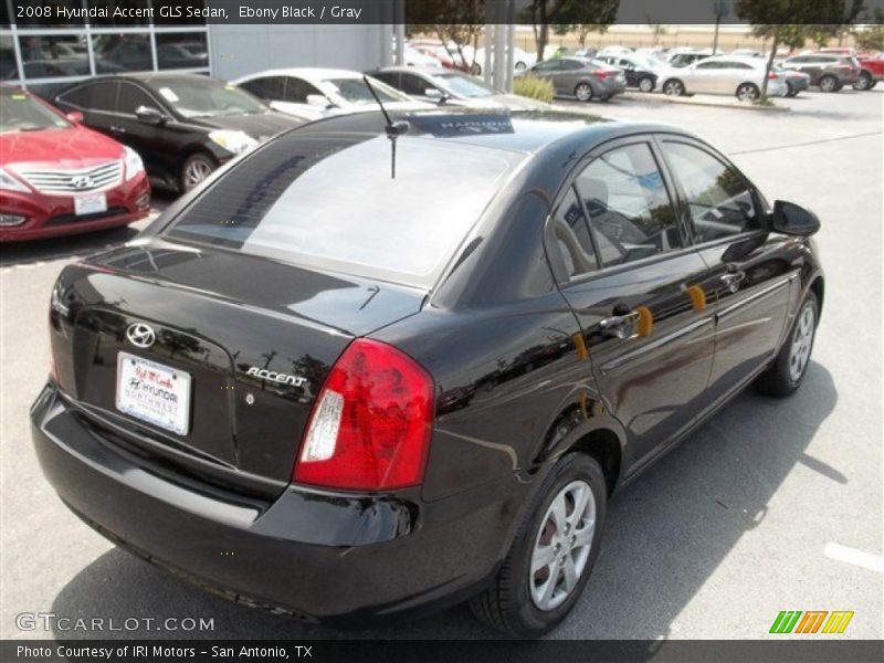 Ebony Black / Gray 2008 Hyundai Accent GLS Sedan
