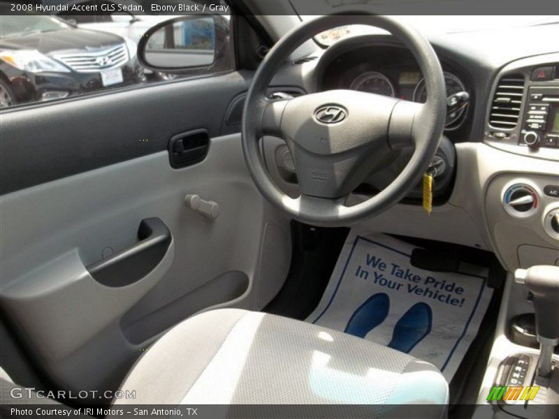 Ebony Black / Gray 2008 Hyundai Accent GLS Sedan