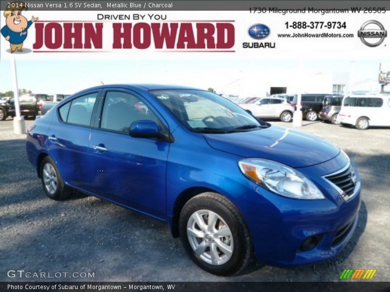 Metallic Blue / Charcoal 2014 Nissan Versa 1.6 SV Sedan