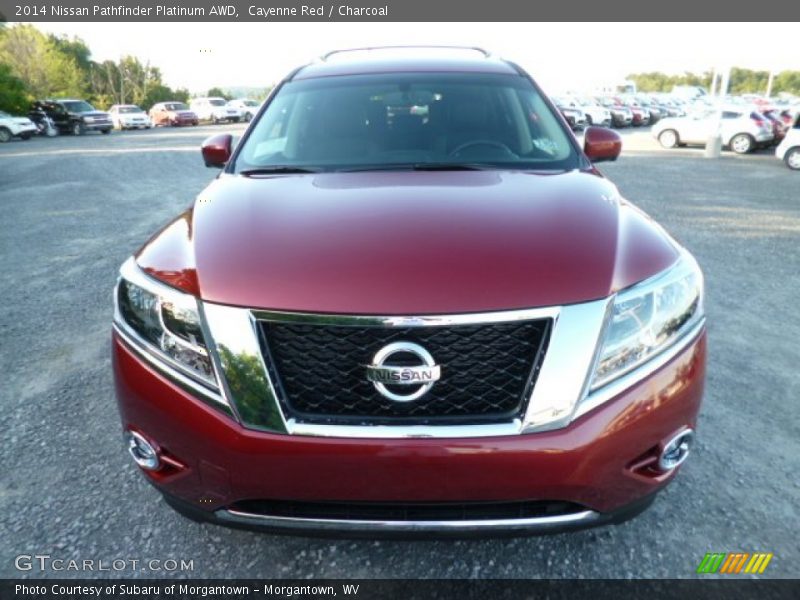 Cayenne Red / Charcoal 2014 Nissan Pathfinder Platinum AWD