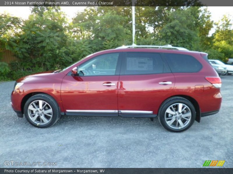 2014 Pathfinder Platinum AWD Cayenne Red