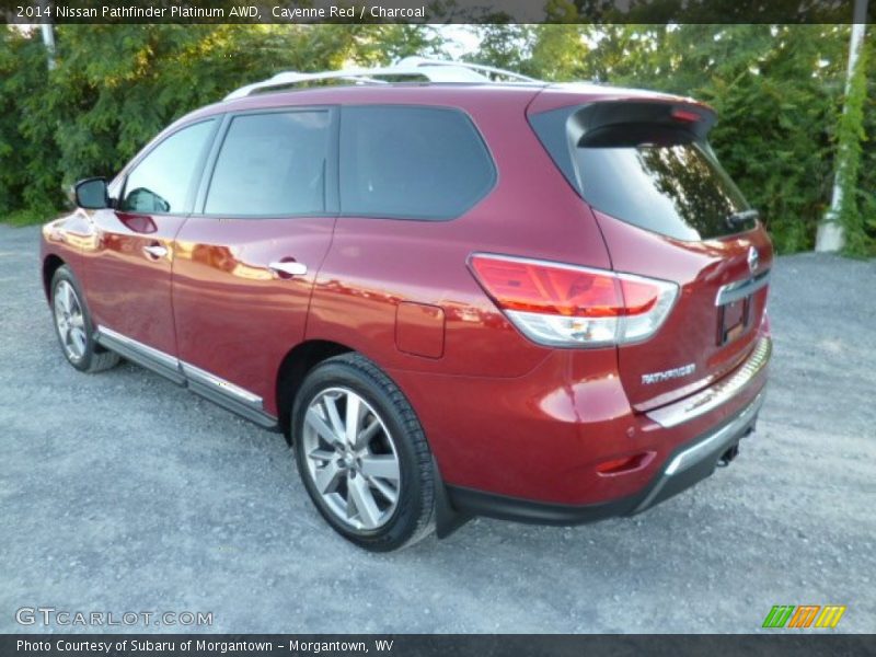 Cayenne Red / Charcoal 2014 Nissan Pathfinder Platinum AWD