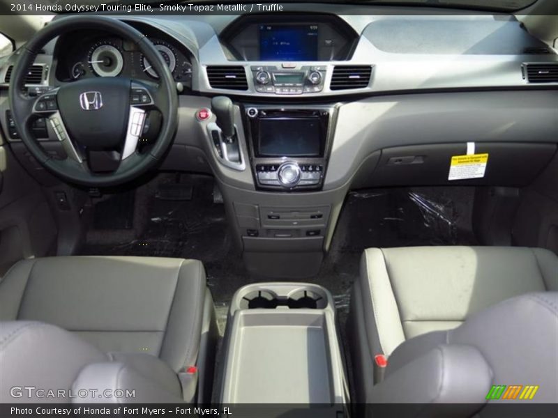 Smoky Topaz Metallic / Truffle 2014 Honda Odyssey Touring Elite