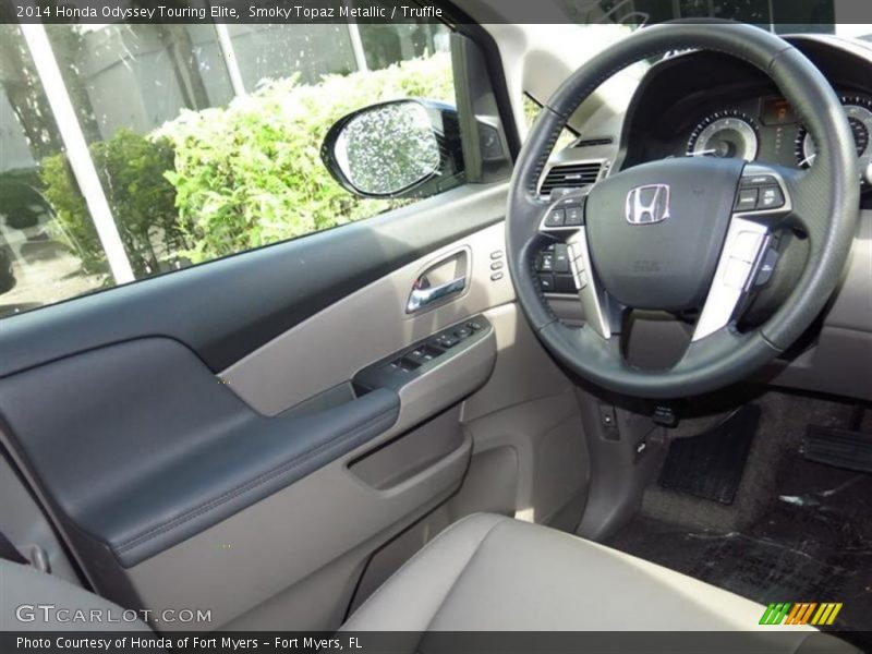 Smoky Topaz Metallic / Truffle 2014 Honda Odyssey Touring Elite