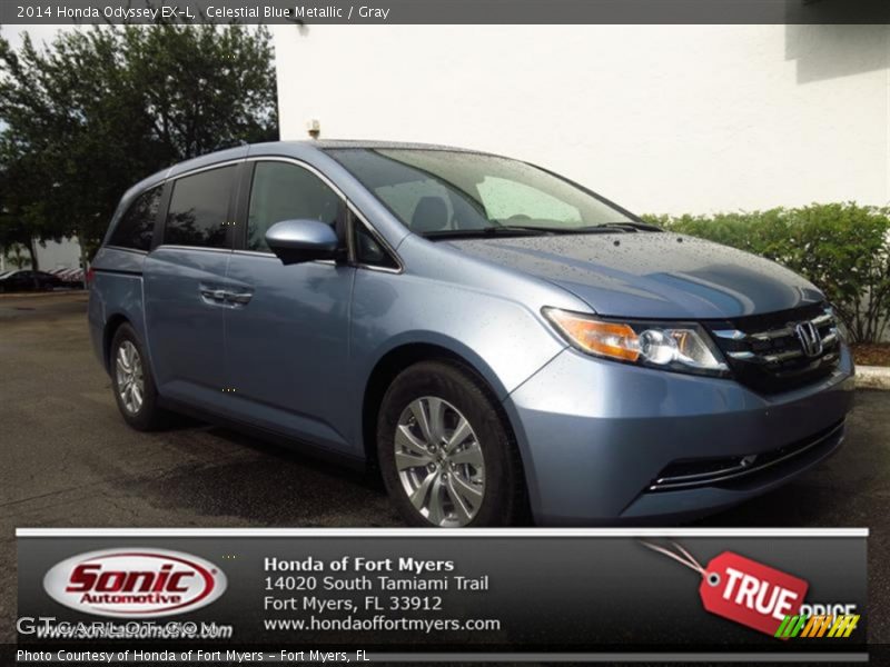 Celestial Blue Metallic / Gray 2014 Honda Odyssey EX-L