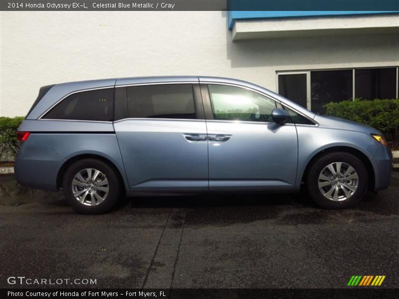Celestial Blue Metallic / Gray 2014 Honda Odyssey EX-L