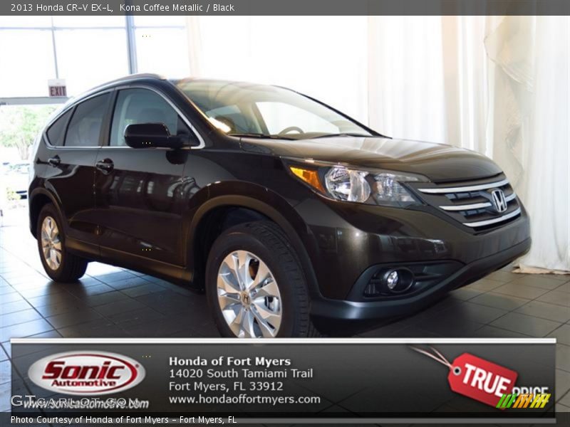 Kona Coffee Metallic / Black 2013 Honda CR-V EX-L