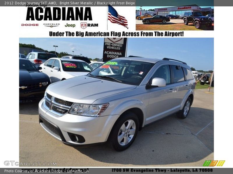 Bright Silver Metallic / Black/Light Frost Beige 2012 Dodge Journey SXT AWD
