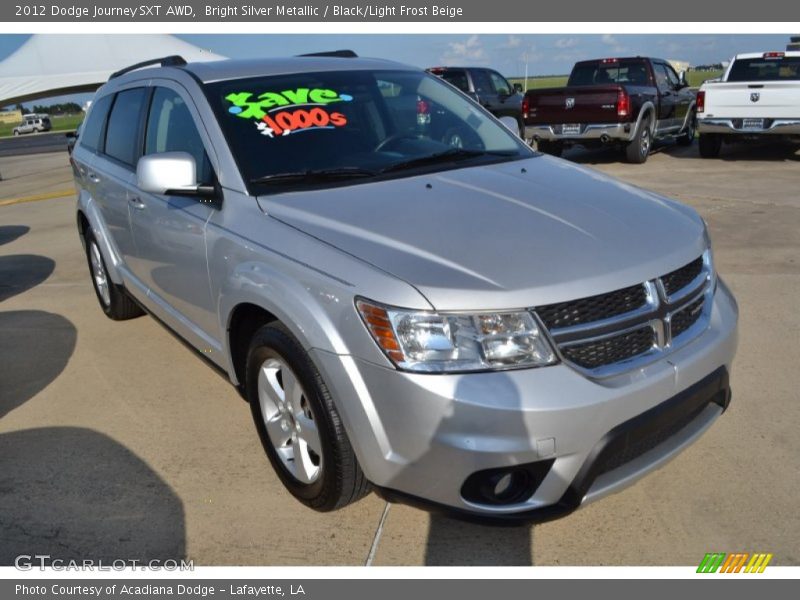 Bright Silver Metallic / Black/Light Frost Beige 2012 Dodge Journey SXT AWD