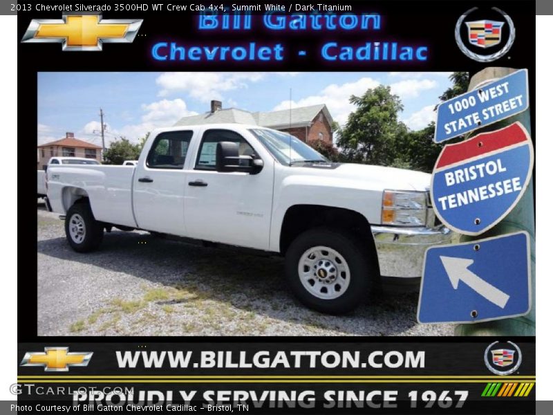 Summit White / Dark Titanium 2013 Chevrolet Silverado 3500HD WT Crew Cab 4x4