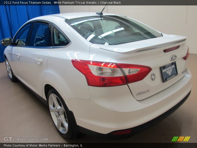 White Platinum Tricoat Metallic / Charcoal Black 2012 Ford Focus Titanium Sedan