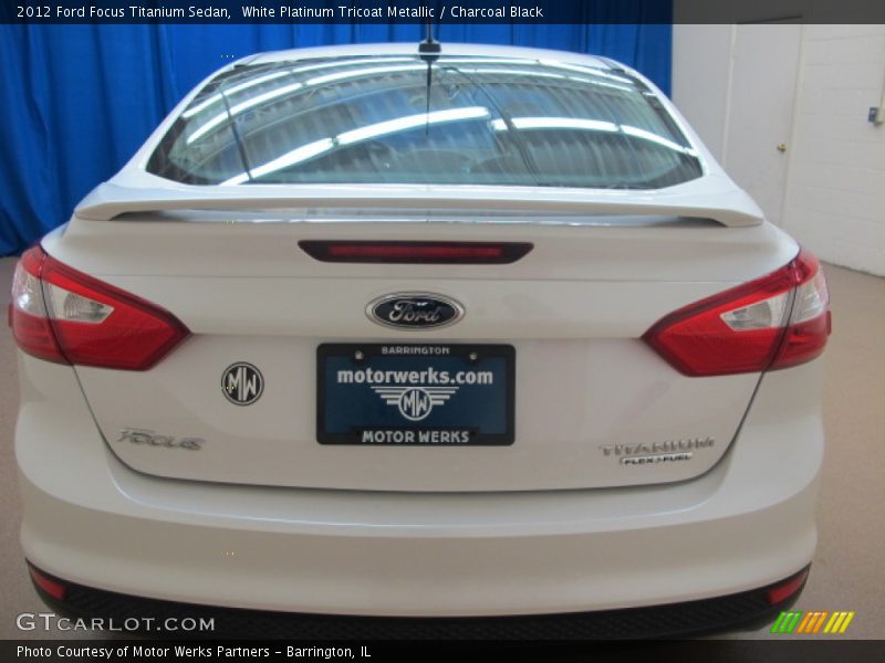 White Platinum Tricoat Metallic / Charcoal Black 2012 Ford Focus Titanium Sedan