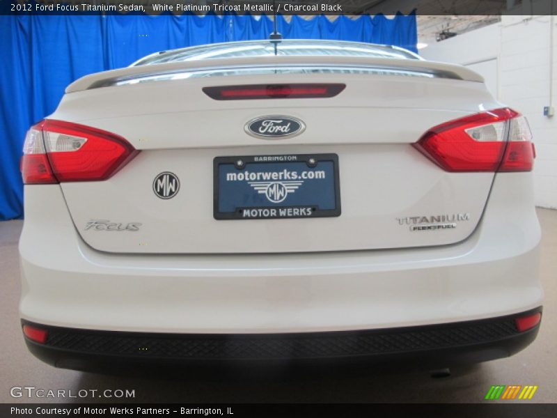 White Platinum Tricoat Metallic / Charcoal Black 2012 Ford Focus Titanium Sedan