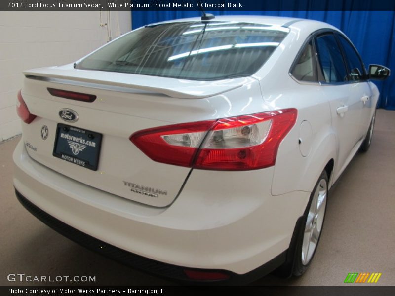 White Platinum Tricoat Metallic / Charcoal Black 2012 Ford Focus Titanium Sedan