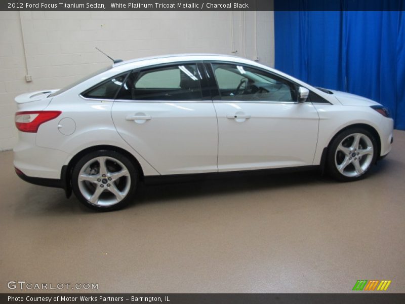White Platinum Tricoat Metallic / Charcoal Black 2012 Ford Focus Titanium Sedan