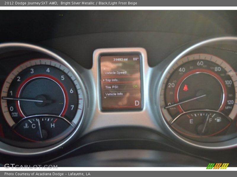 Bright Silver Metallic / Black/Light Frost Beige 2012 Dodge Journey SXT AWD