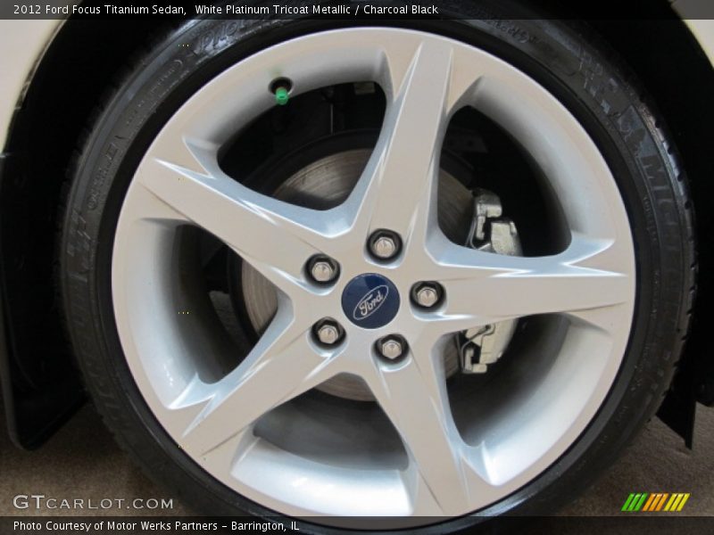 White Platinum Tricoat Metallic / Charcoal Black 2012 Ford Focus Titanium Sedan