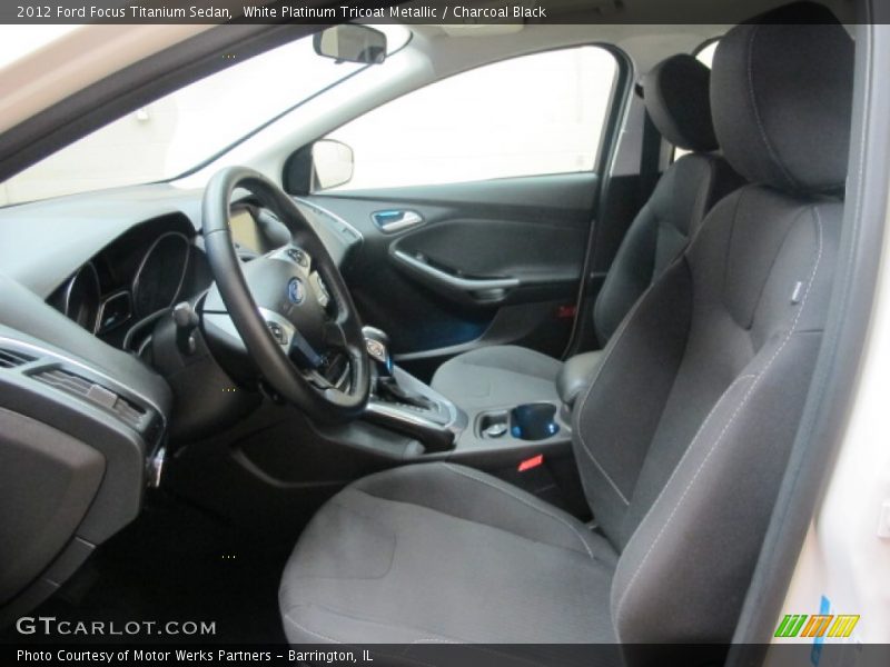 White Platinum Tricoat Metallic / Charcoal Black 2012 Ford Focus Titanium Sedan