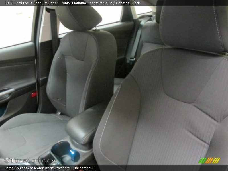 White Platinum Tricoat Metallic / Charcoal Black 2012 Ford Focus Titanium Sedan