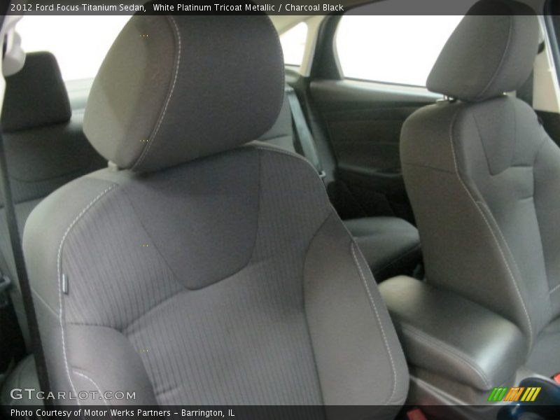 White Platinum Tricoat Metallic / Charcoal Black 2012 Ford Focus Titanium Sedan