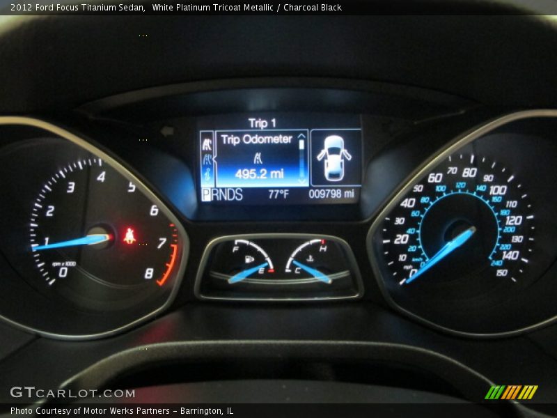 White Platinum Tricoat Metallic / Charcoal Black 2012 Ford Focus Titanium Sedan