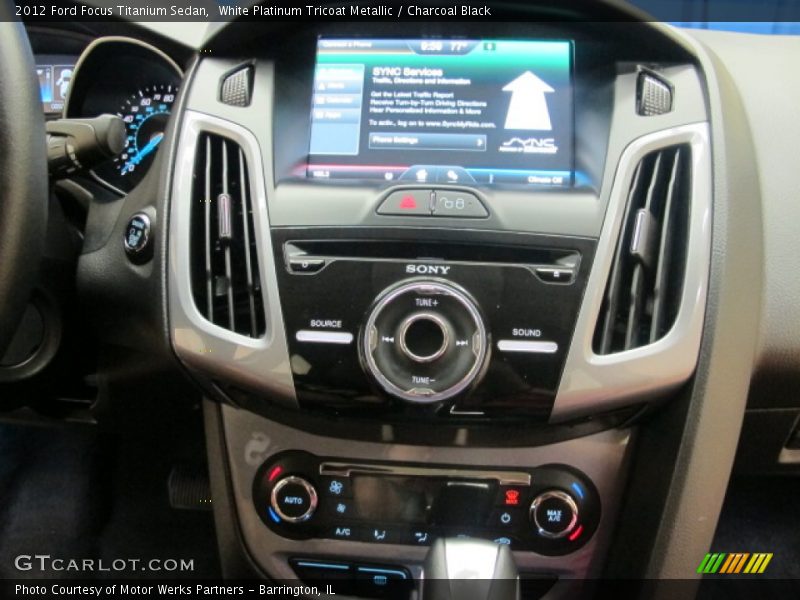 White Platinum Tricoat Metallic / Charcoal Black 2012 Ford Focus Titanium Sedan