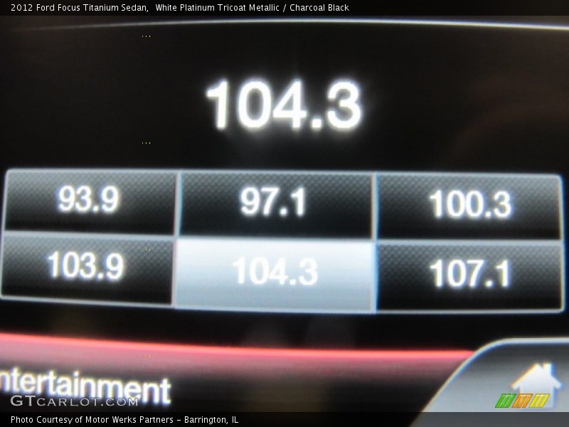 White Platinum Tricoat Metallic / Charcoal Black 2012 Ford Focus Titanium Sedan