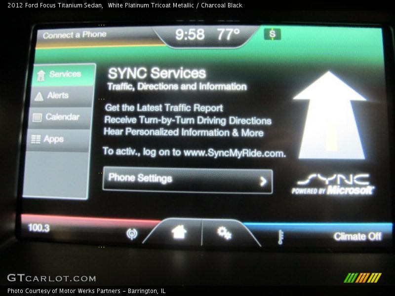 White Platinum Tricoat Metallic / Charcoal Black 2012 Ford Focus Titanium Sedan