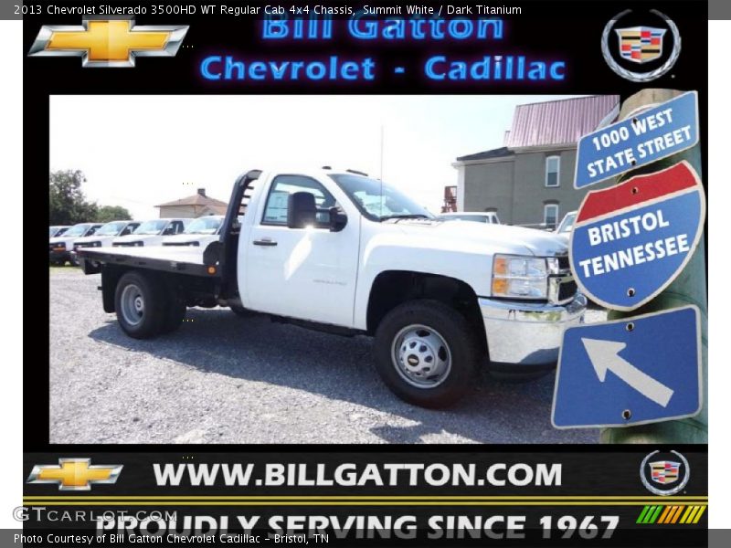 Summit White / Dark Titanium 2013 Chevrolet Silverado 3500HD WT Regular Cab 4x4 Chassis