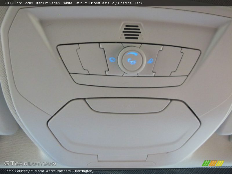White Platinum Tricoat Metallic / Charcoal Black 2012 Ford Focus Titanium Sedan