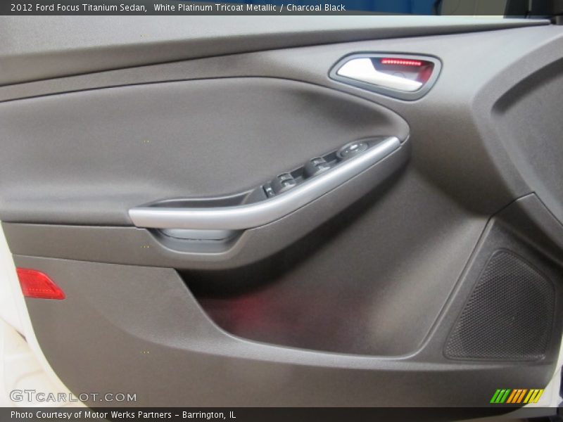 White Platinum Tricoat Metallic / Charcoal Black 2012 Ford Focus Titanium Sedan