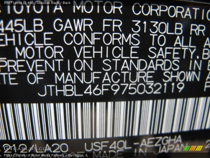 Obsidian Black / Black 2007 Lexus LS 460