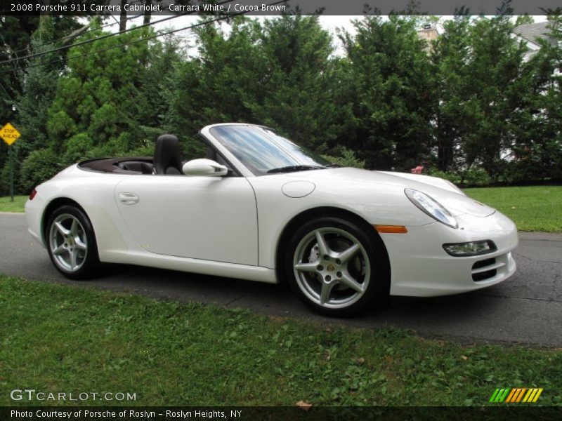 Carrara White / Cocoa Brown 2008 Porsche 911 Carrera Cabriolet
