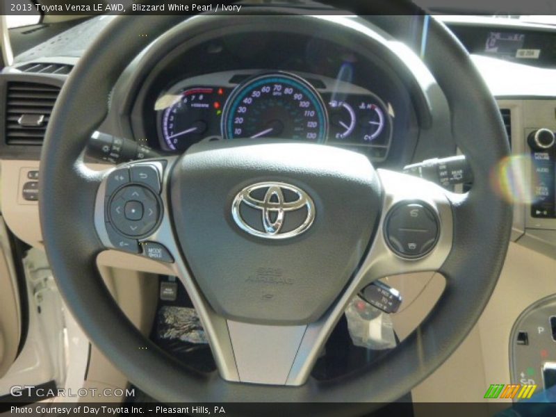 Blizzard White Pearl / Ivory 2013 Toyota Venza LE AWD
