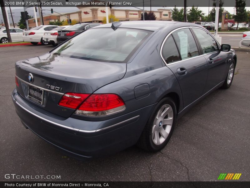 Michigan Blue Metallic / Flannel Grey 2008 BMW 7 Series 750i Sedan