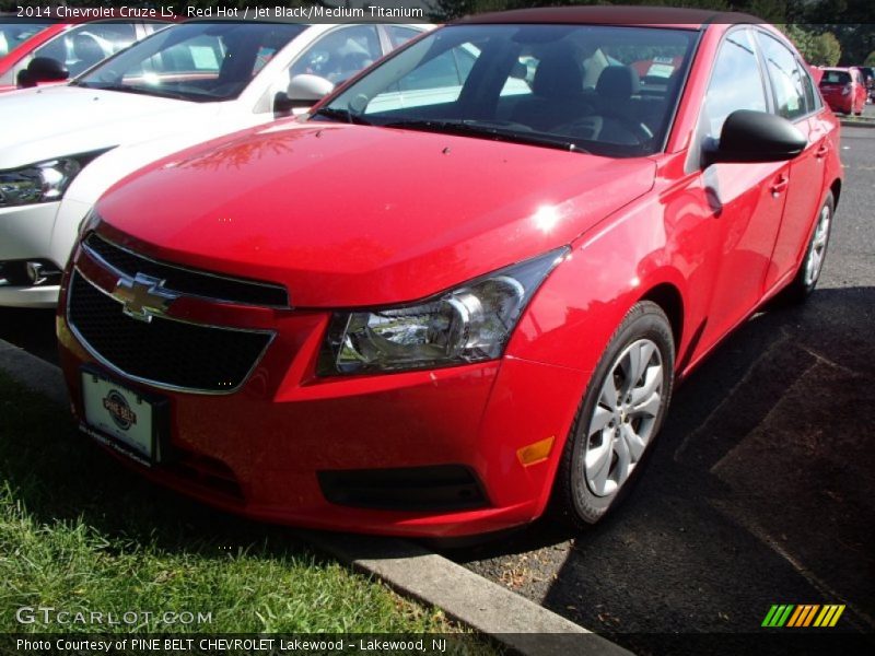 Red Hot / Jet Black/Medium Titanium 2014 Chevrolet Cruze LS