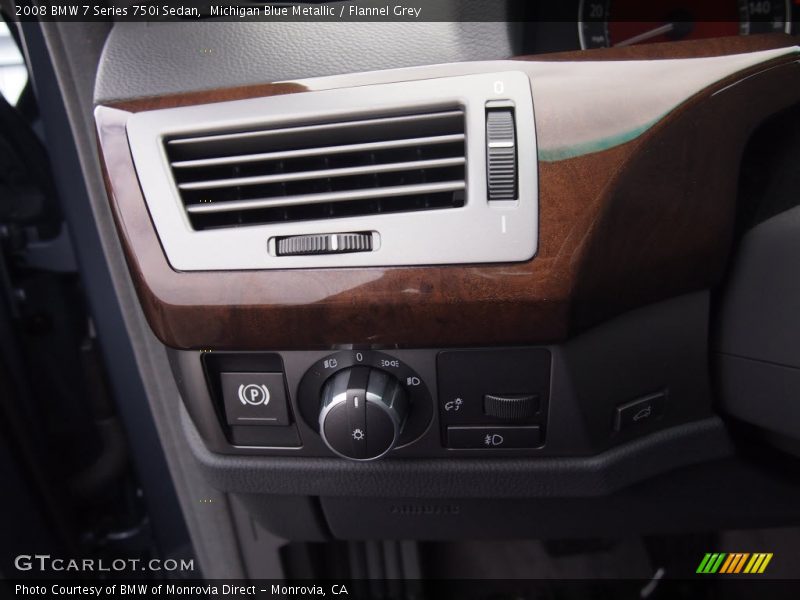 Michigan Blue Metallic / Flannel Grey 2008 BMW 7 Series 750i Sedan