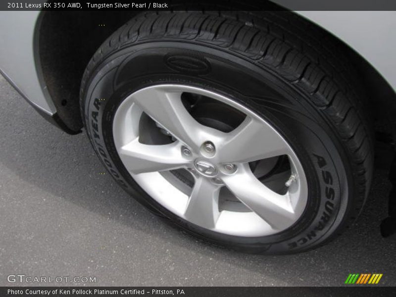 Tungsten Silver Pearl / Black 2011 Lexus RX 350 AWD