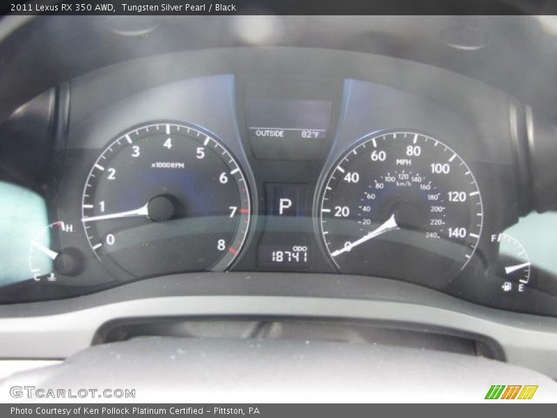Tungsten Silver Pearl / Black 2011 Lexus RX 350 AWD