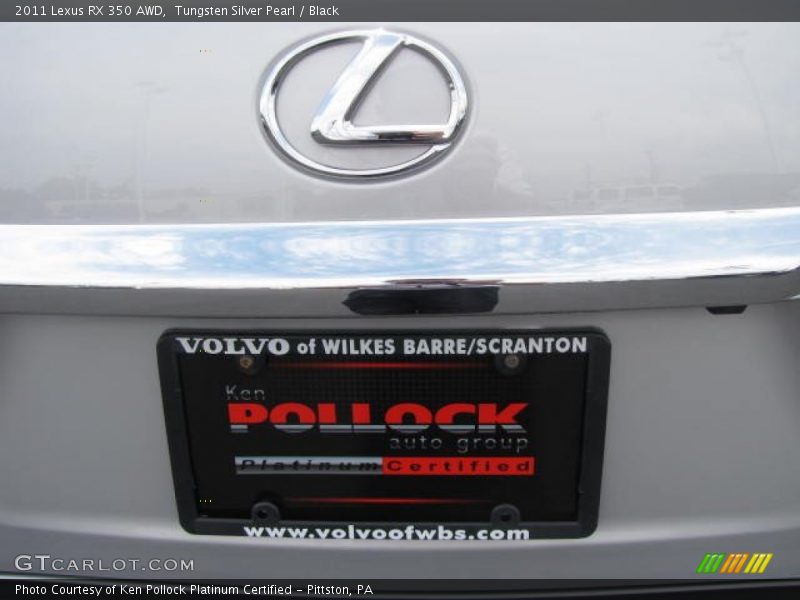 Tungsten Silver Pearl / Black 2011 Lexus RX 350 AWD