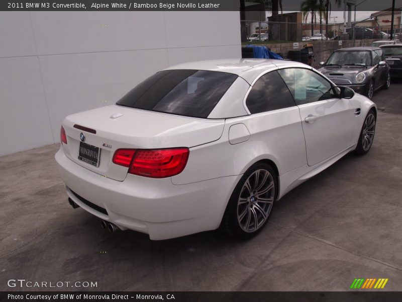 Alpine White / Bamboo Beige Novillo Leather 2011 BMW M3 Convertible
