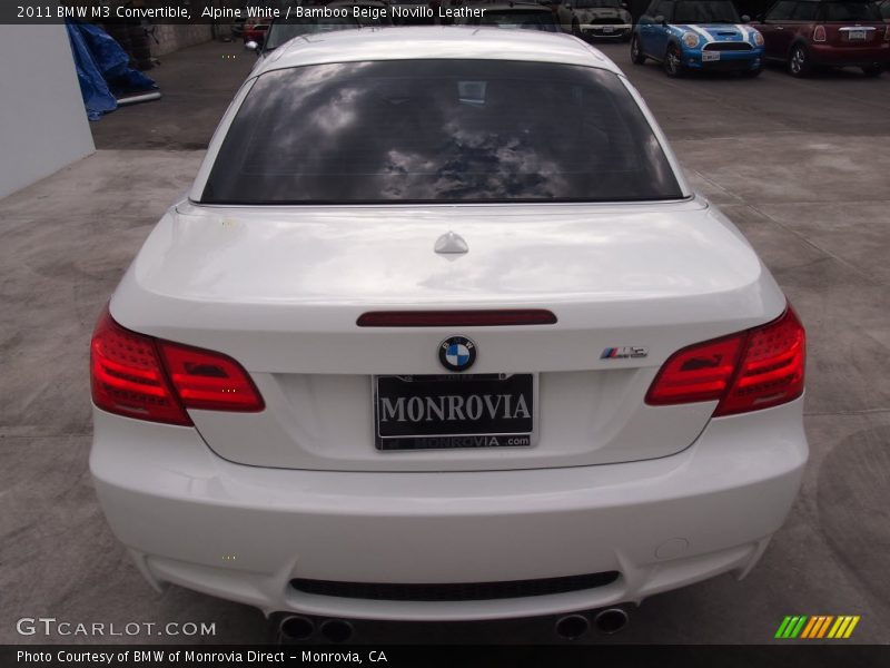 Alpine White / Bamboo Beige Novillo Leather 2011 BMW M3 Convertible