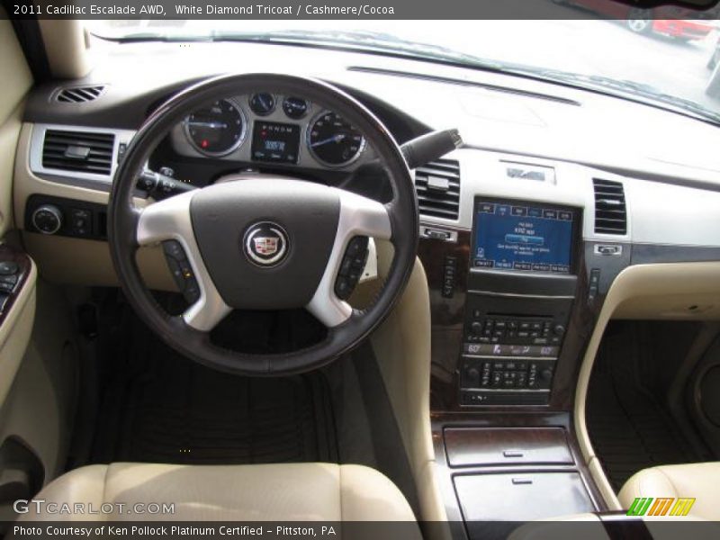 White Diamond Tricoat / Cashmere/Cocoa 2011 Cadillac Escalade AWD